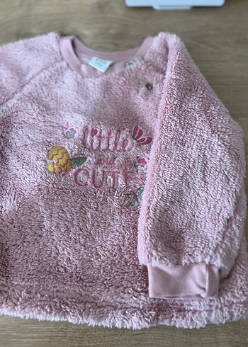 Kız Çocuk Pembe Örgü Sweatshirt