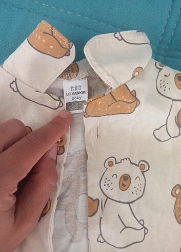 3 Ay Beden kahverengi Renk Bebek pijama takımı