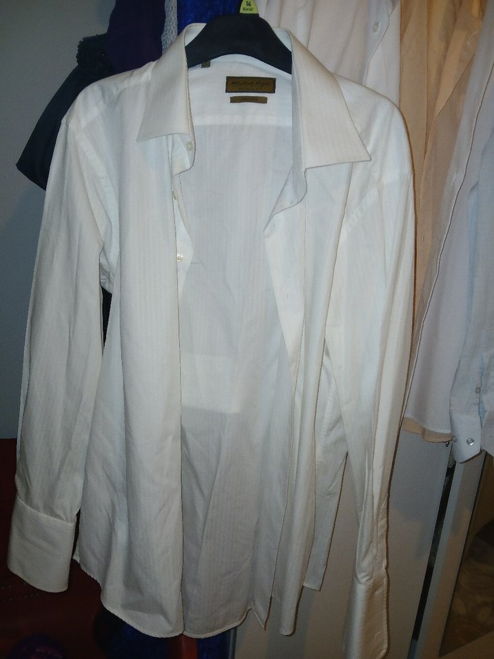 Erkek Beyaz Keten Gömlek Uzun Kollu - Görsel 4