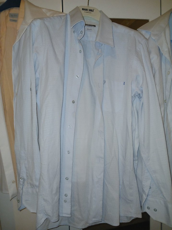 Erkek Beyaz Keten Gömlek Uzun Kollu - Görsel 2