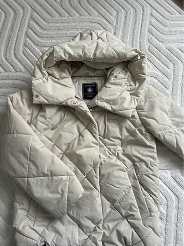 xl Beden beyaz Renk Lumberjack Kadın Mont