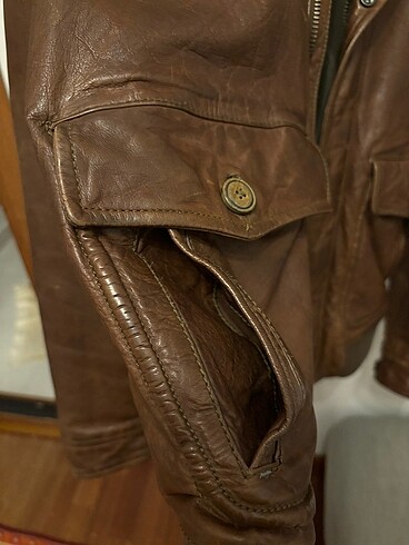 l Beden Massimo Dutti kahverengi deri ceket