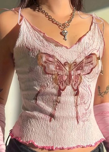 Kelebek Detaylı Fairycore Top