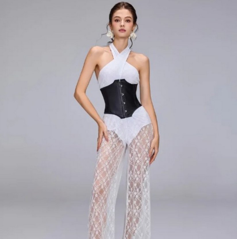 Siyah Goth Victorian korse - Görsel 2