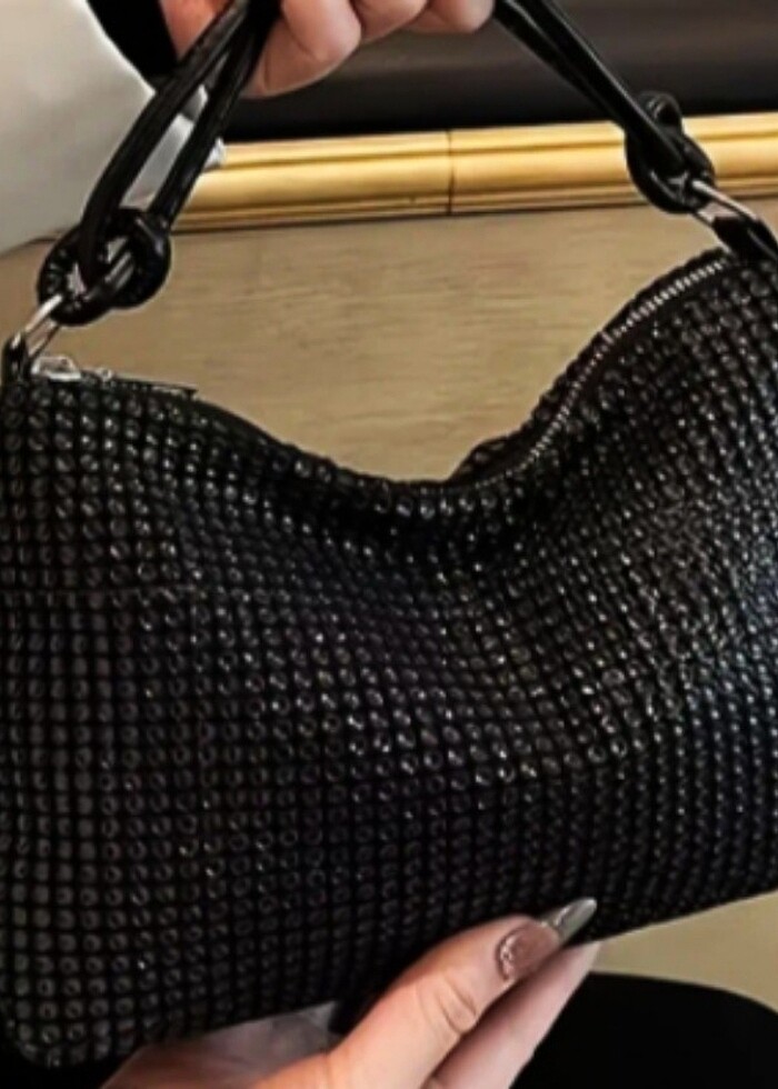 Işıltılı ve Taşlı Gece çantası - Görsel 3