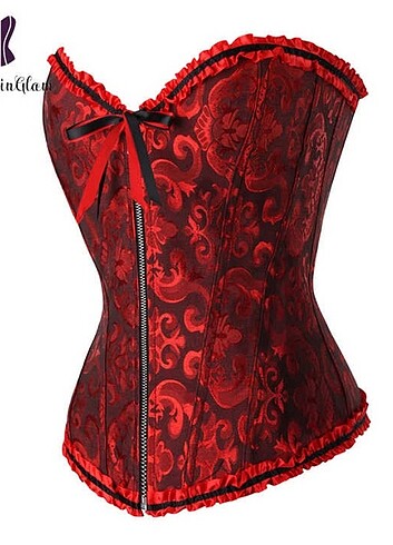 Kırmızı goth Lolita korse