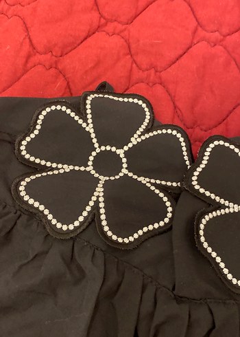 Siyah Nakışlı Straplez Mini Bustiyer - Görsel 2