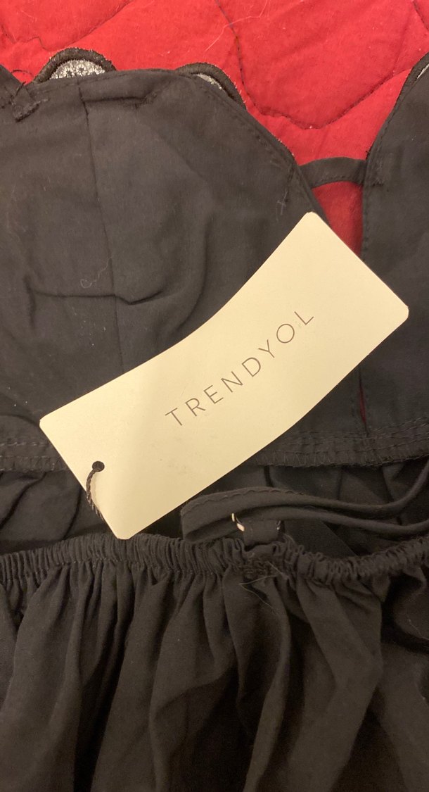 Siyah Nakışlı Straplez Mini Bustiyer - Görsel 5