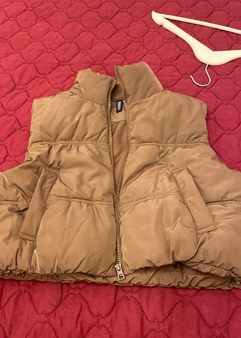 Kahverengi Fermuarlı Kadın Kışlık Şişme Yelek - Görsel 2