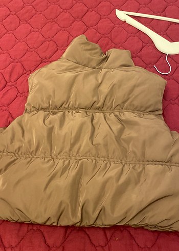 Kahverengi Fermuarlı Kadın Kışlık Şişme Yelek - Görsel 5