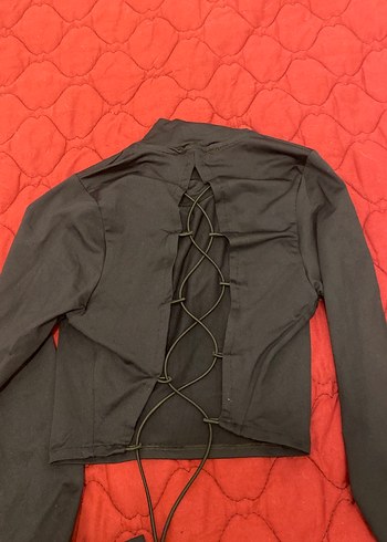 Kadın Siyah Yarım Balıkçı Yaka Crop Top - Görsel 2