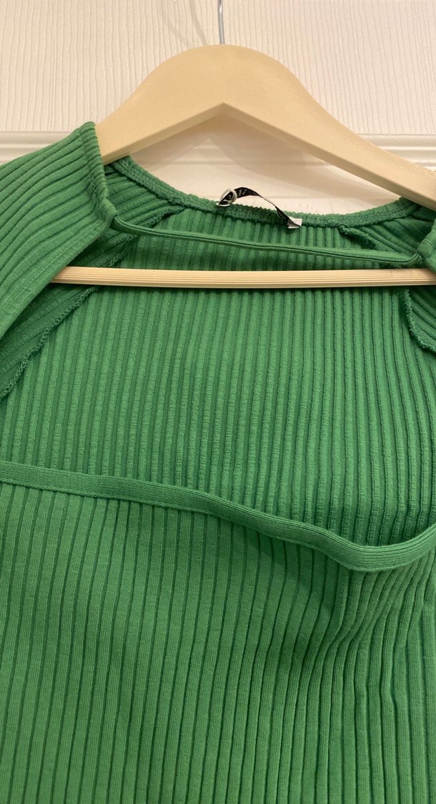 Yeşil Triko Uzun Kadın Elbise - Görsel 4
