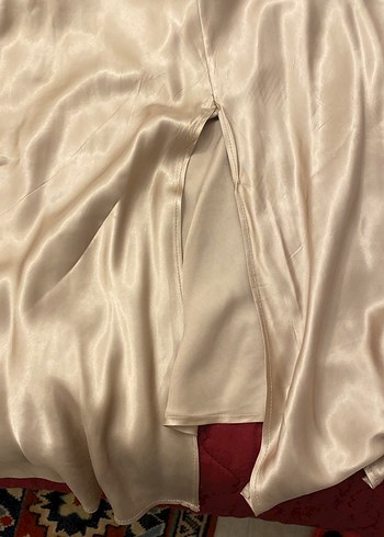 Bej askılı elbise - Görsel 5