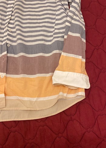 Çizgili Pamuklu kadın gömlek - Görsel 4