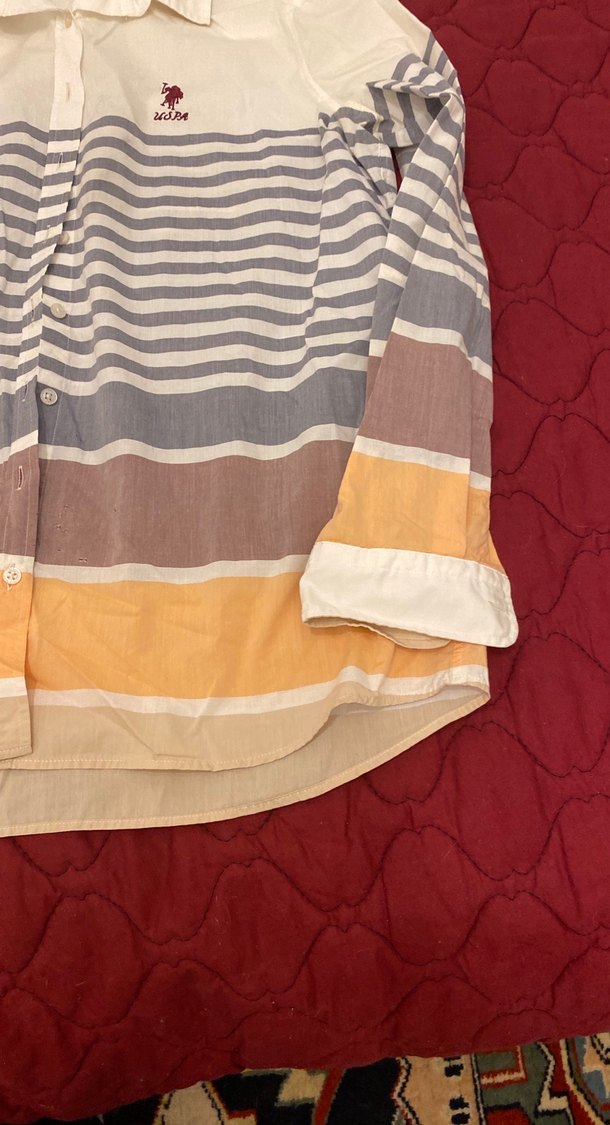 Çizgili Pamuklu kadın gömlek - Görsel 4