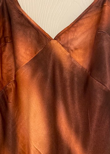 Saten askılı elbise - Görsel 2