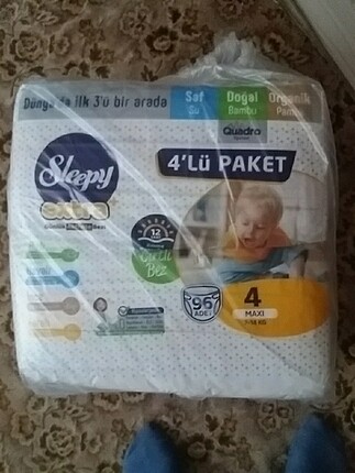 4 numara sleepy bebek bezi cirtli orjinal sıfır açılmamış sıfır