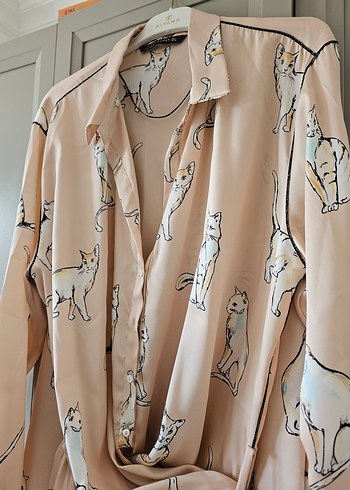 Zara marka tarz Saten Gömlek - Görsel 6