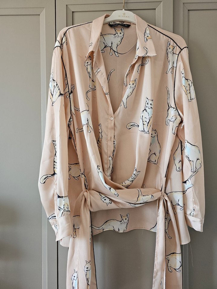 Zara marka tarz  Saten Gömlek - Görsel 4