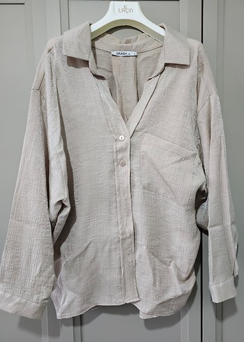 Bej Uzun Kollu Gömlek - Görsel 4