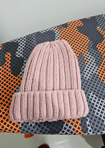 Pembe Örgü Kadın Bere - Görsel 2