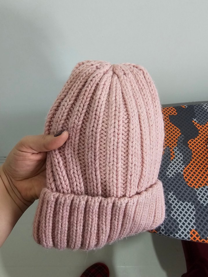 Pembe Örgü Kadın Bere - Görsel 4