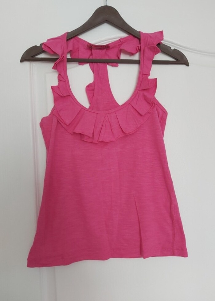 Koton marka pembe askılı tshirt  - Görsel 2