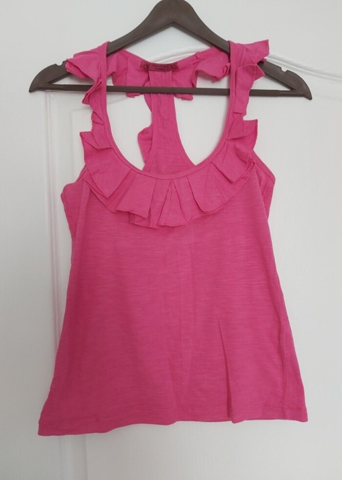 Koton marka pembe askılı tshirt  - Görsel 4