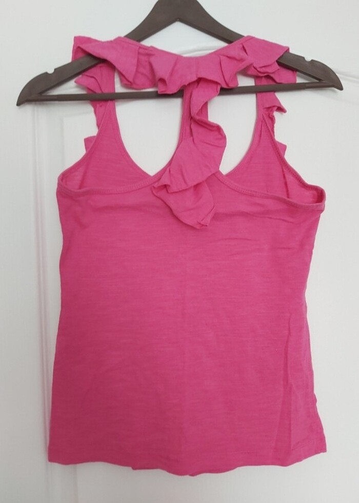 Koton marka pembe askılı tshirt  - Görsel 5