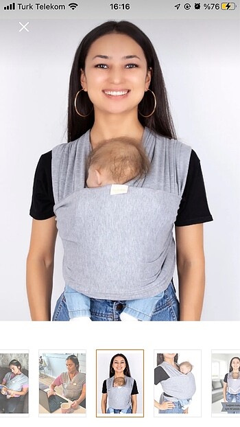 Beden gri Renk Eggbaby bebek sling kanguru esnek wrap sling bebek taşıma şalı
