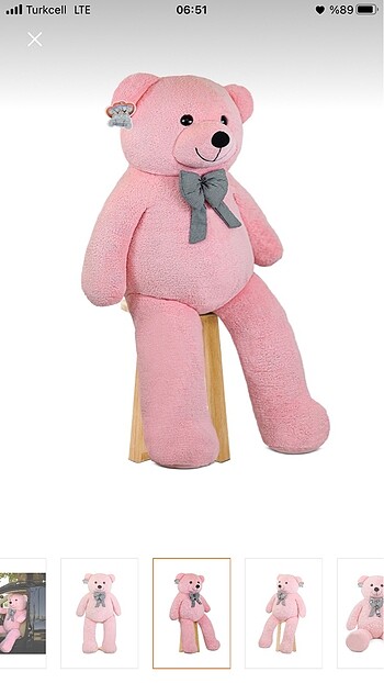 Beden Renk Dev Pembe Peluş Ayıcık