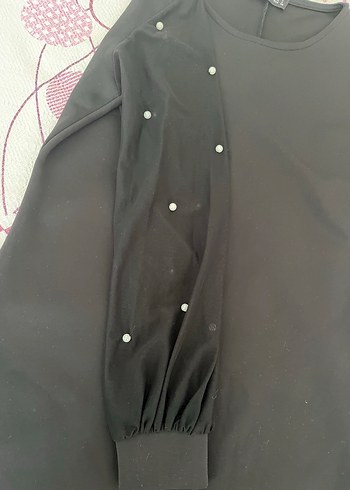Düğmeli Siyah Hamile Bluzu