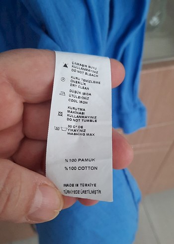 xl Beden mavi Renk Mavi İşlemeli Uzun Kollu Bohem Kadın Gömlek