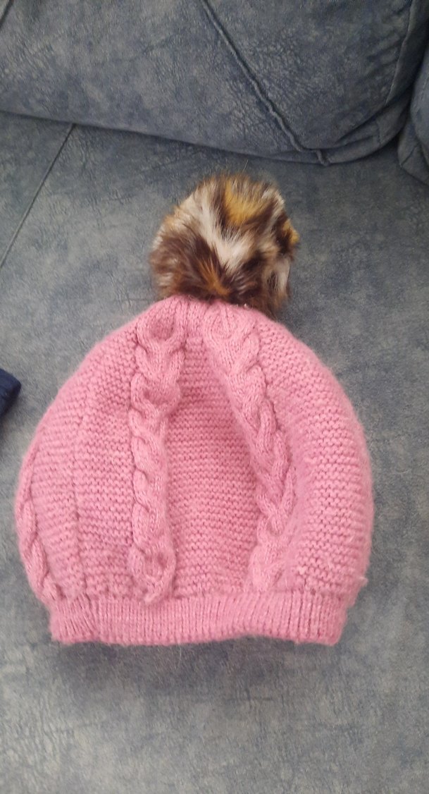 Kürk Detaylı Pembe Örgü Kadın Bere - Görsel 2