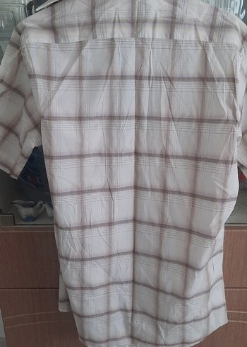 Erkek Kısa Kollu Pamuklu Beyaz Gömlek - Görsel 2