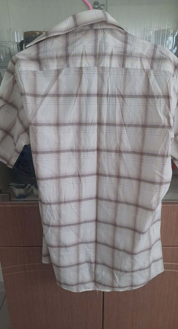 Erkek Kısa Kollu Pamuklu Beyaz Gömlek - Görsel 2