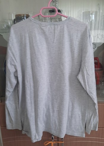 Gri Uzun Kollu Batman Baskılı Tişört lcw xl - Görsel 3