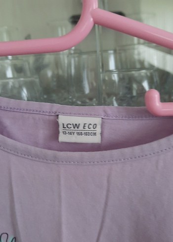 Kız Çocuk Lila Baskılı Kısa Kollu Tişört - Görsel 2