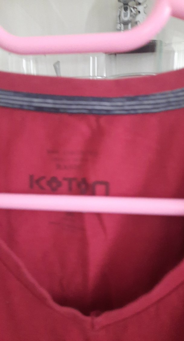 Koyu Kırmızı V Yaka Kısa Kollu Erkek Tişört - Görsel 3