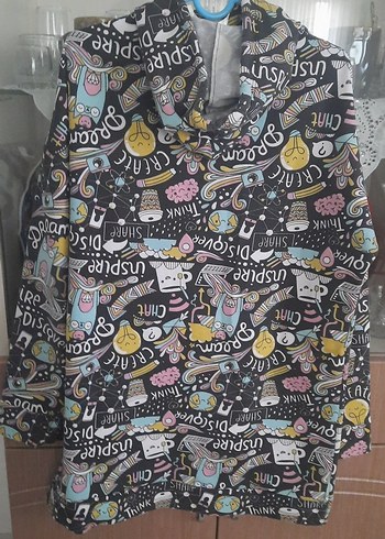 Renkli Baskılı Kapüşonlu  xxl - Görsel 2