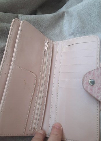 Beden pembe Renk Pembe Yılan Derisi Desenli Kadın Deri Cüzdan