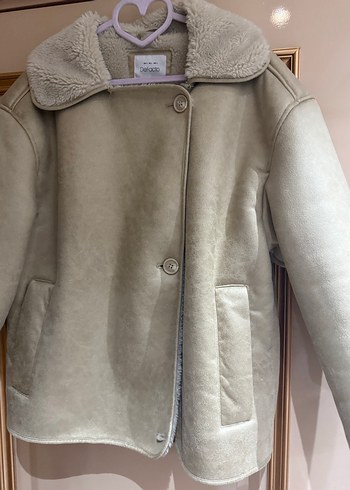 Bej Süet Kürklü Kadın Ceket - Görsel 2