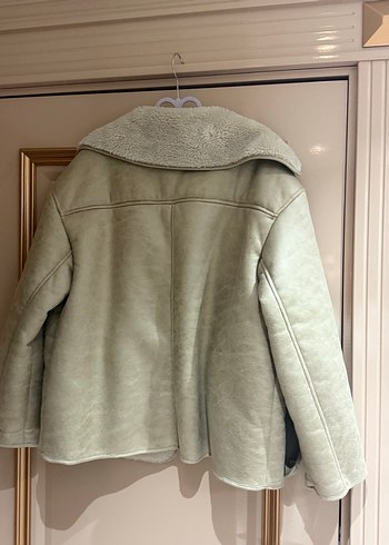 Bej Süet Kürklü Kadın Ceket - Görsel 5