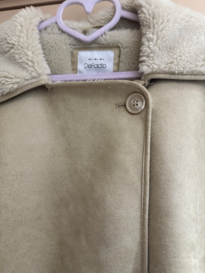 Bej Süet Kürklü Kadın Ceket - Görsel 3