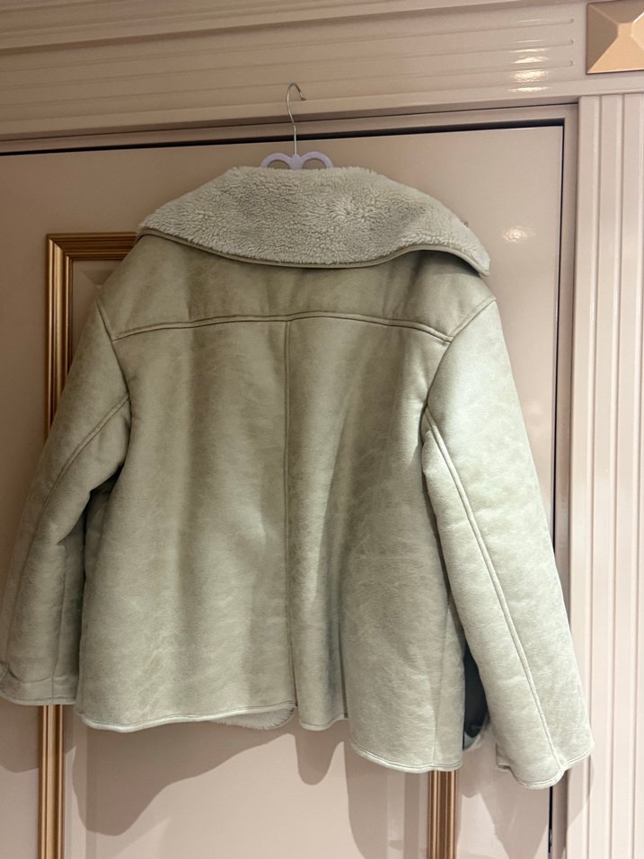 Bej Süet Kürklü Kadın Ceket - Görsel 5