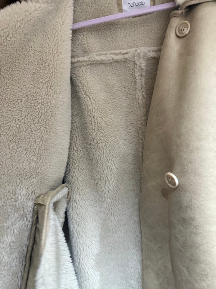 Bej Süet Kürklü Kadın Ceket - Görsel 4
