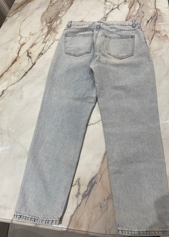 Yırtık Detaylı Gri Midi Boy Denim Jean - Görsel 6