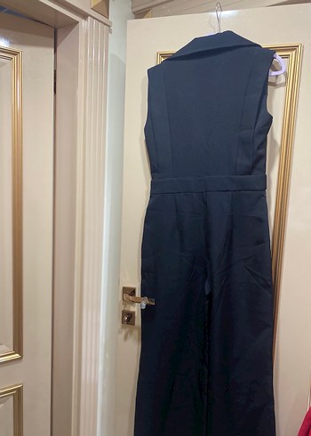 Kadın Siyah Düğmeli Uzun Tulum - Görsel 5