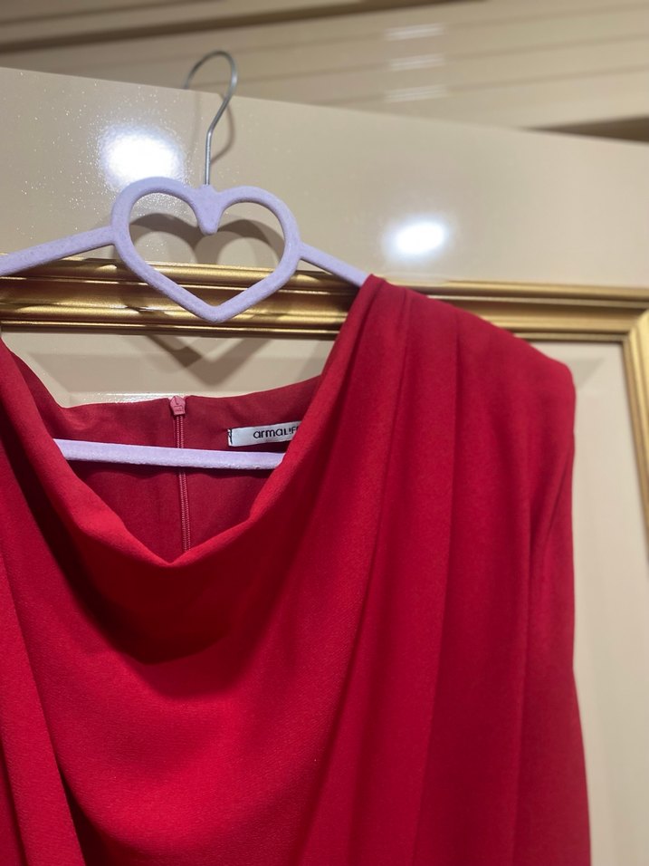 Kırmızı Drapeli Kadın Tulum - Görsel 3