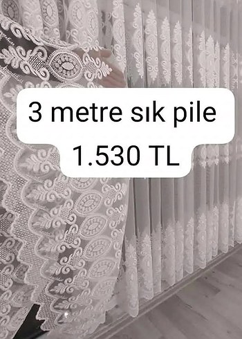 Modern Klasik Bej Dantel Tül Perde